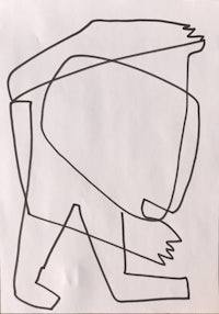 a drawing of a bear on a piece of paper