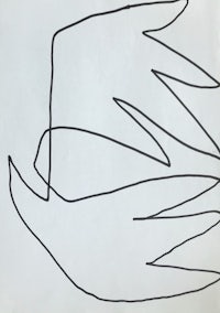 a black and white drawing of a bird