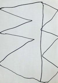 a black and white drawing of a triangle