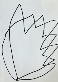 a black and white drawing of a flower